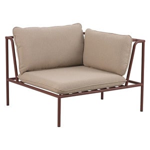 Collier Eckstück  Zin red / Teddy beige