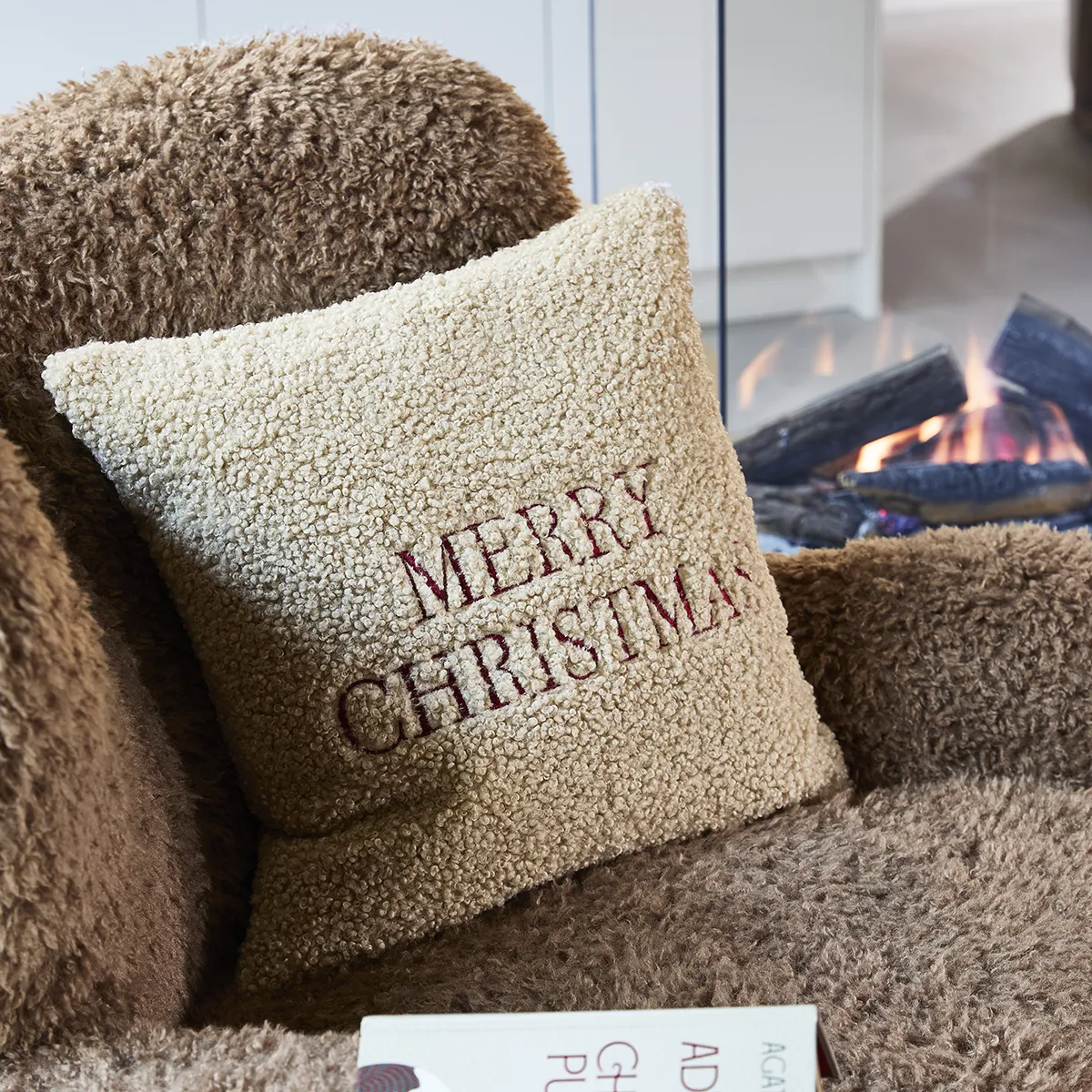Kissenbezug Merry Christmas Beige 50x50 cm