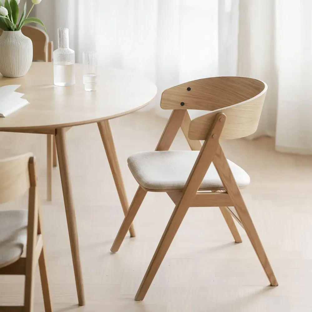 Waterton Esszimmerstuhl mit Armlehnen Eiche/beiger Stoff