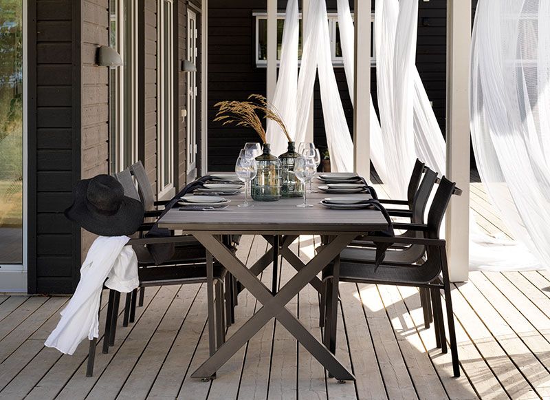 Hillmond Ausziehtisch 100x166-226 cm schwarz/grau