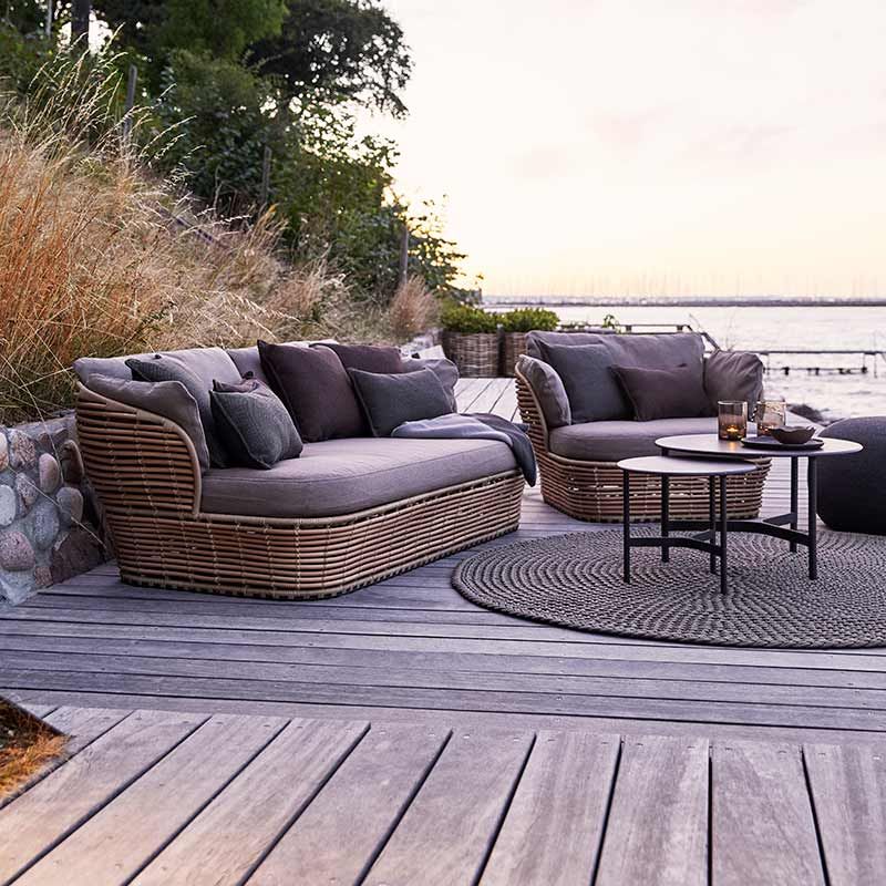 Lounge Sessel Basket Naturgeflecht Inkl Light Cane Line Airtouch Kissen Set