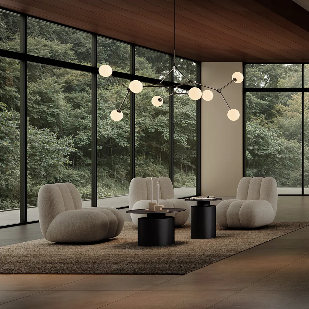 Pillar Couchtisch, hoch – Burned Black