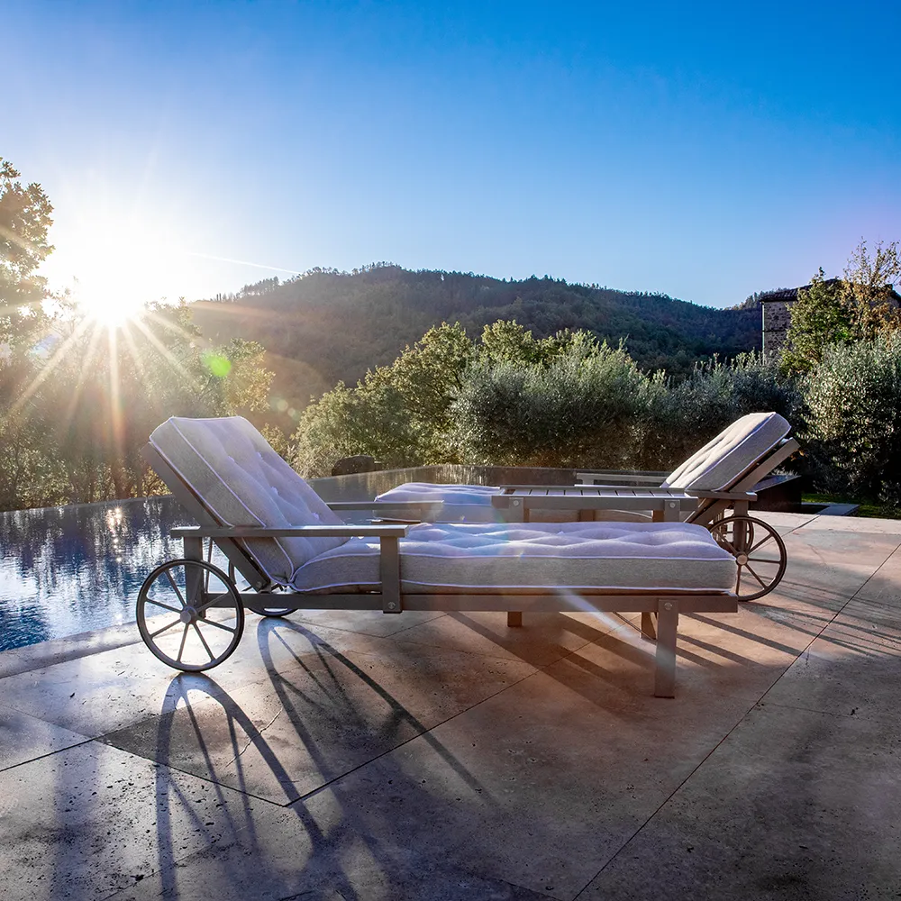 Sonnenliege Grau Aluminium
