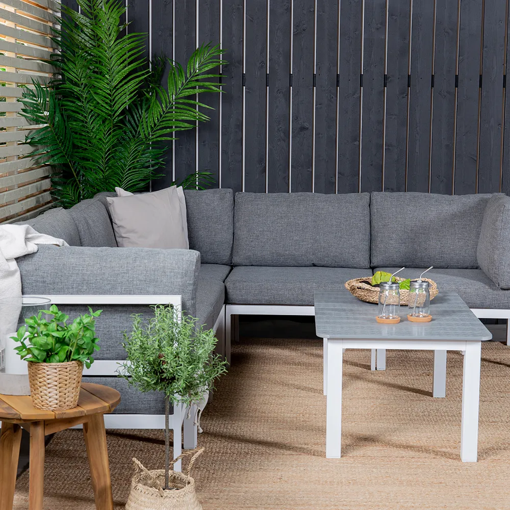 Copacabana Eckmodul Weiß/Grau