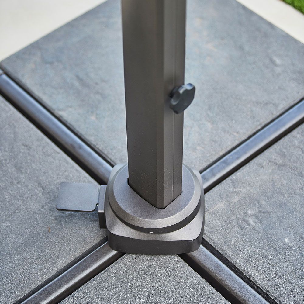 Hyde Luxe 300x400 cm Grau freihängender Sonnenschirm