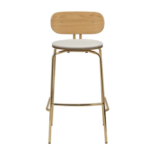 Curious Barhocker Eiche/Messing White Sands