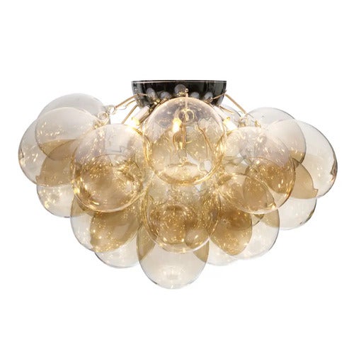 Gross Plafond Deckenleuchte Ø70cm Chrom/Bernstein