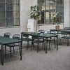 Linear Steel Esstischstuhl Dark Green 