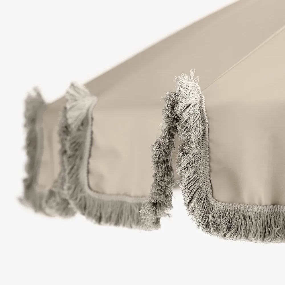 Sonnenschirm mit Fransen Ø240 cm Beige