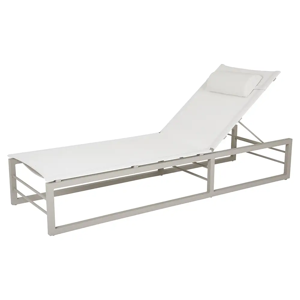 Vevi Tagesbett khaki/weiß