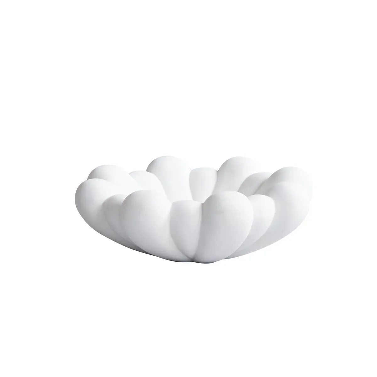 Handgefertigte Dekoschale Bloom Bone White Ø 28,5 cm