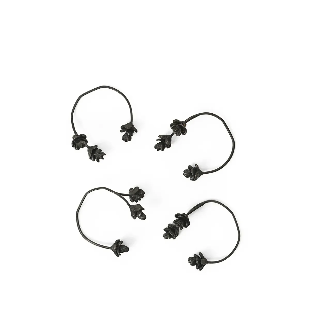 Serviettenringe aus Messing Forest Black 4er-Set