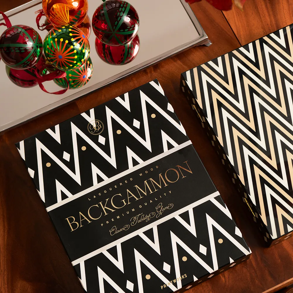 Backgammon Lackiert Black