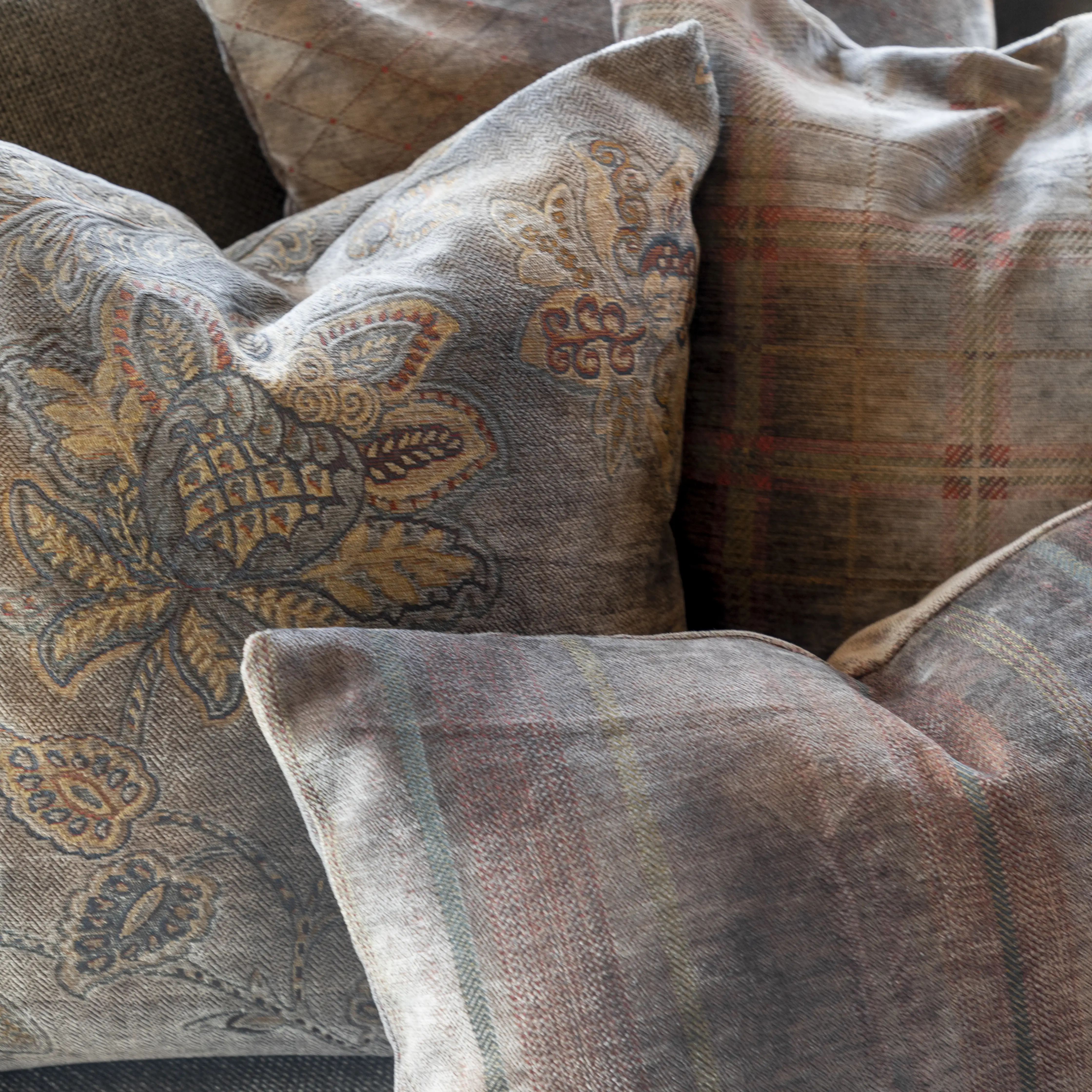  Kissenbezug Meran Karo Bruciatio 50x50 cm