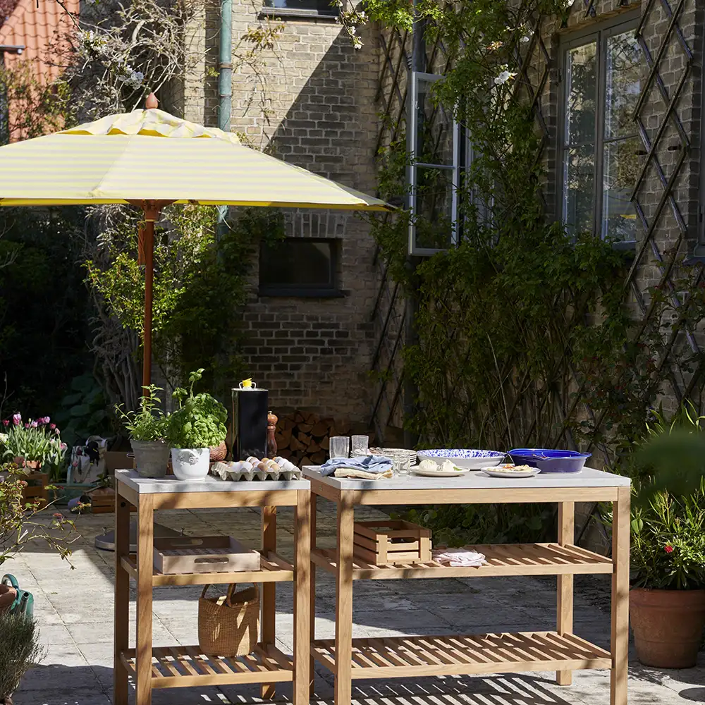 Messina Sonnenschirm Ø300 Lemon/Sand Stripe