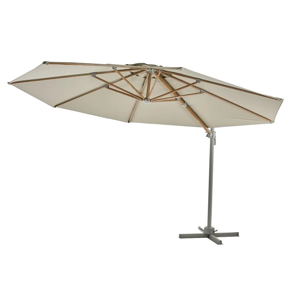 Luzzi Hängesonnenschirm Ø350 cm Light grey/khaki