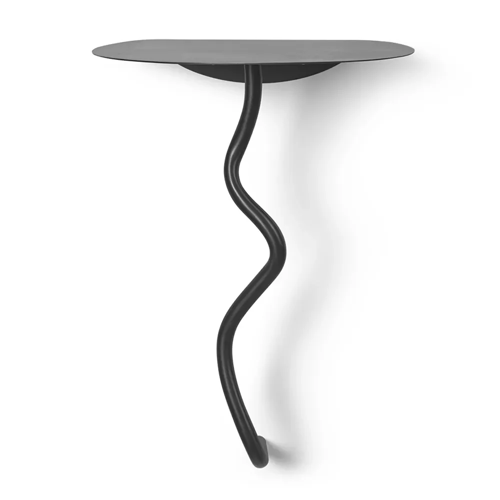 Curvature Wall Table - Black Brass