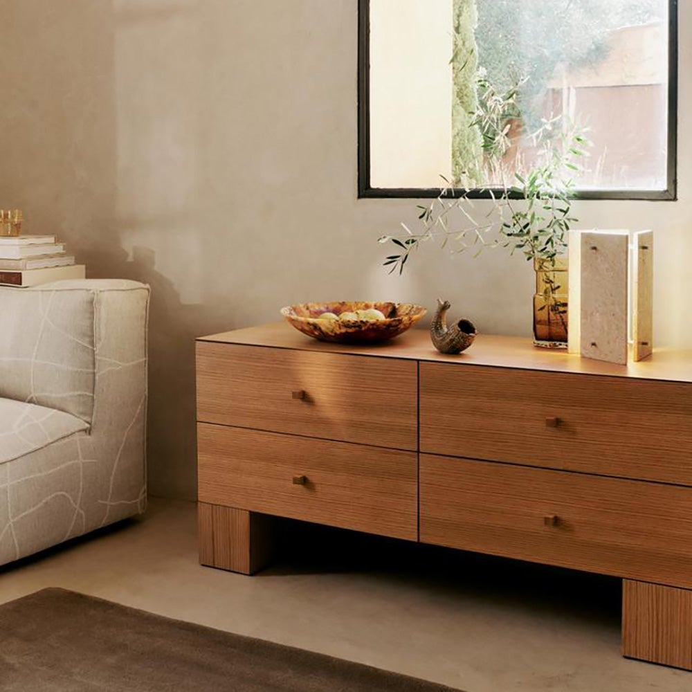  Kuben Kommode 2x2 - Natürliches Eichenfurnier