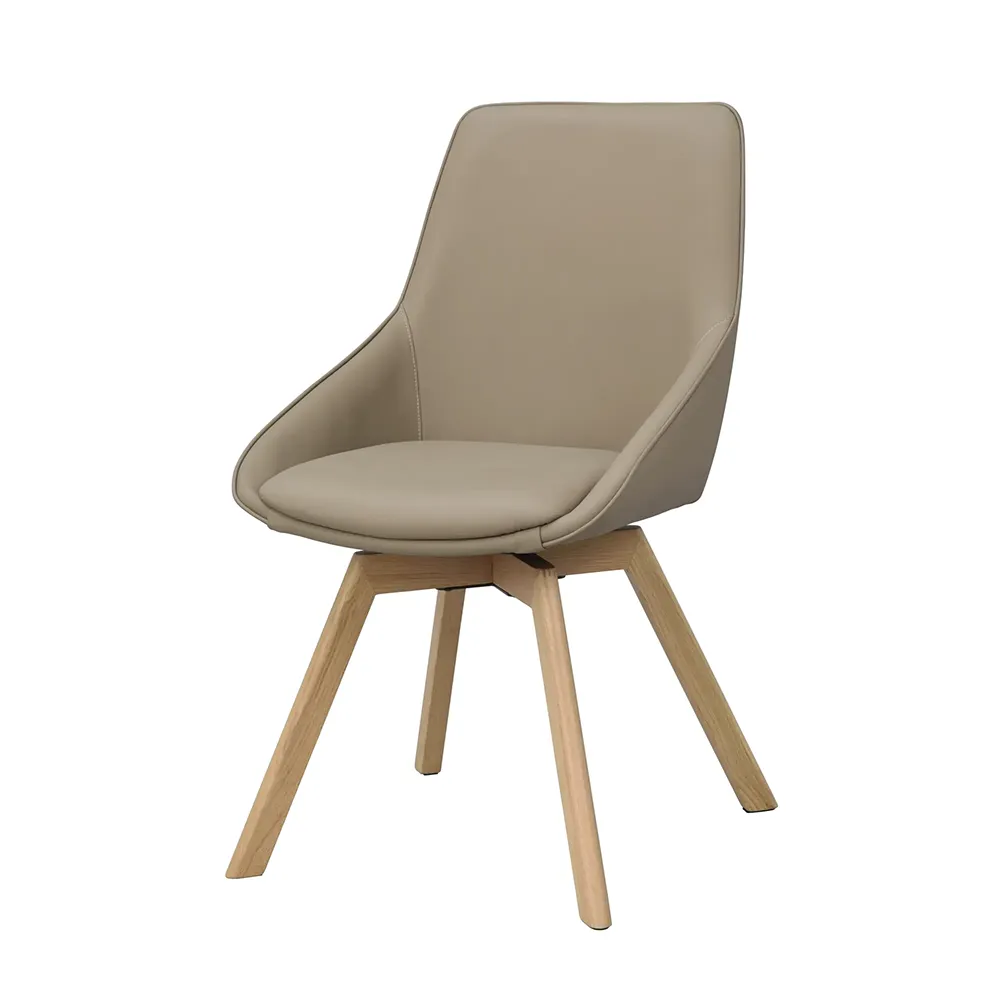 Alison Esszimmerstuhl beiges leder/eichenbeine