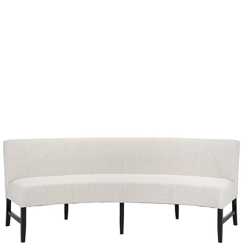 GISELLE Esszimmersofa abgerundet – 220 cm, Nobu bouclé creme