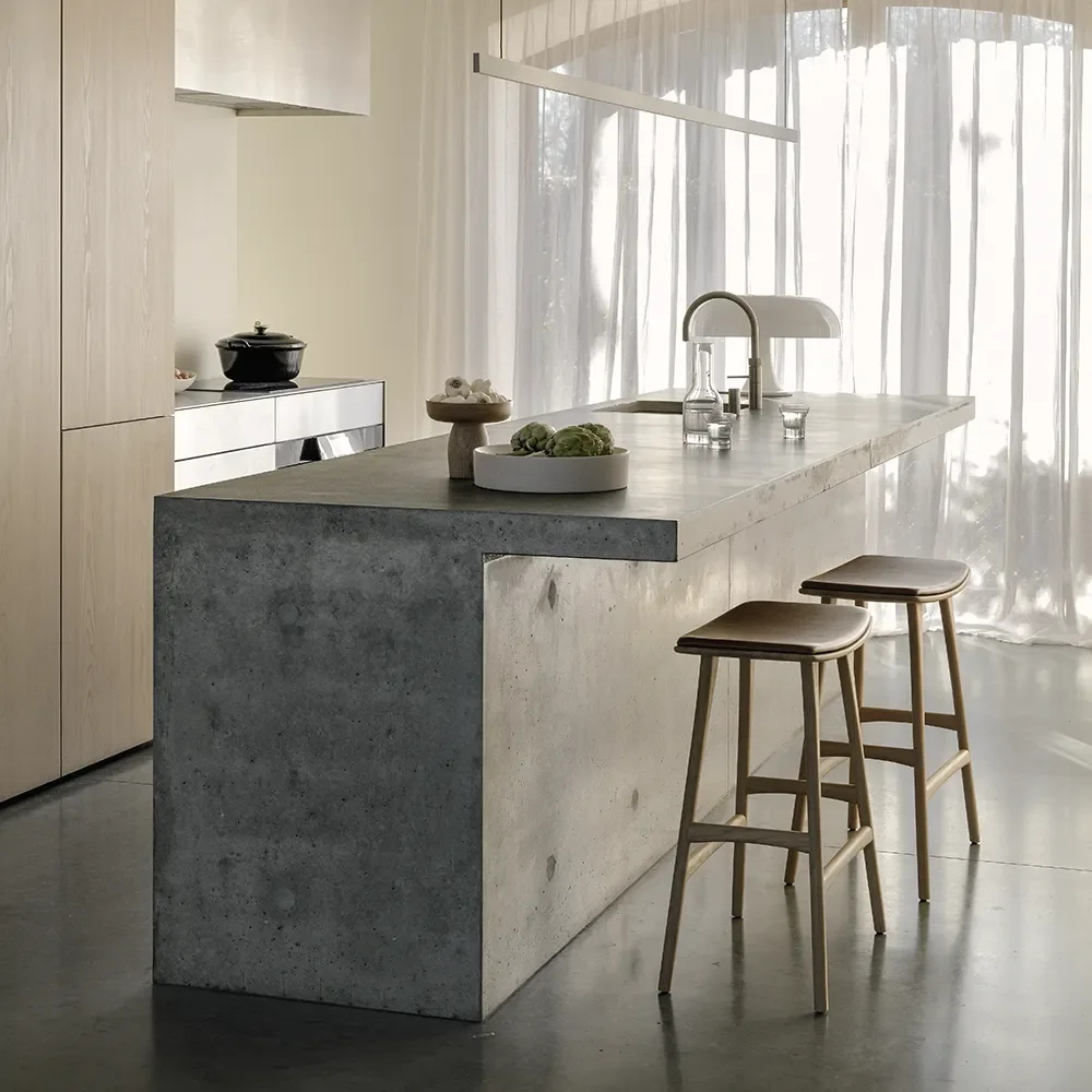 Osso Hocker Niedrig Eiche/Cognac Leder 