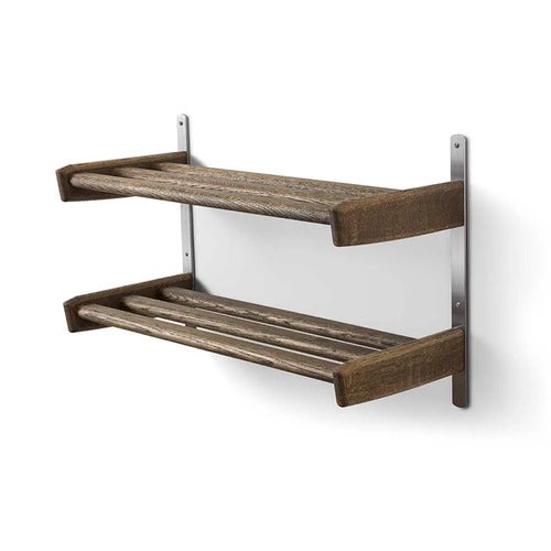 Meja Schuhregal 59 cm 2 Böden Wandmontage Eiche geräuchert