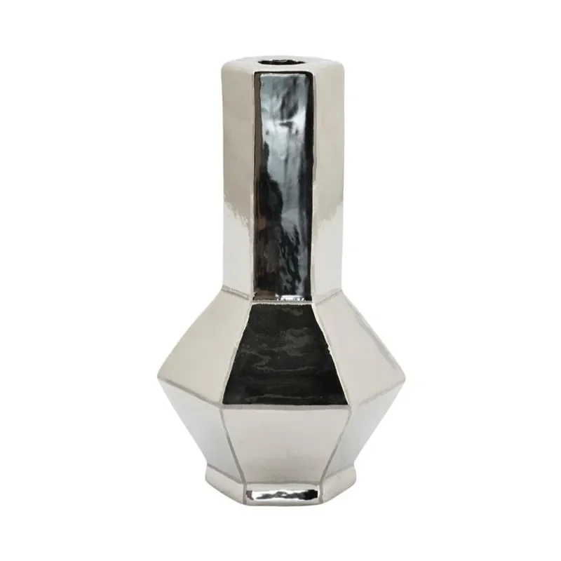 Axis large Kerzenständer 11,5x10,3x20 cm Steingut chrome