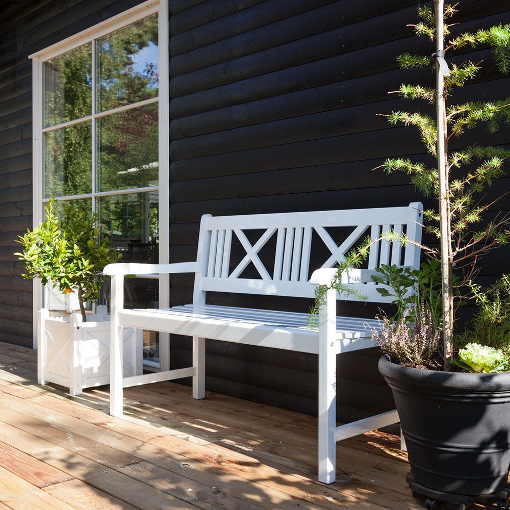 Rosenborg Bank 120 cm weiß