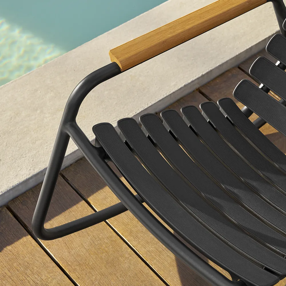 Reclips Schaukelstuhl schwarz aluminium bambus