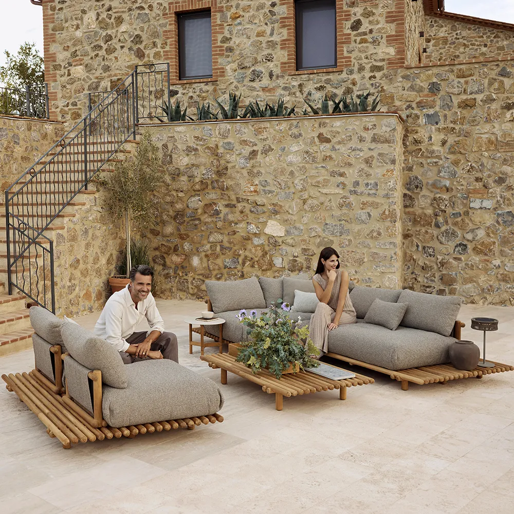 Sticks ecksofa Teak/sand