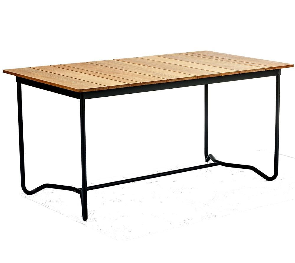 Grinda Tisch 85X150cm Schwarz / Teak