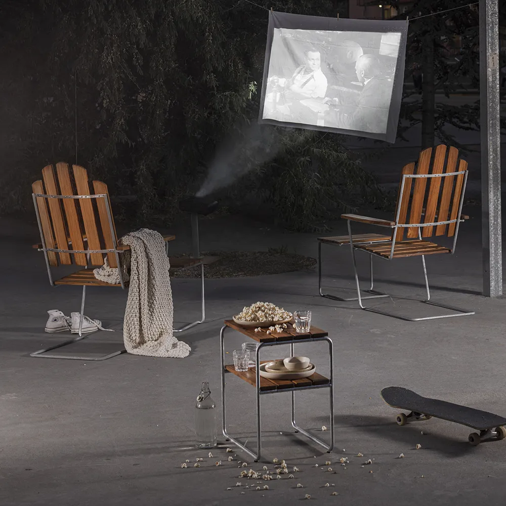 A3 sonnenbank Unbehandeltes Teakholz / Feuerverzinkter Rahmen