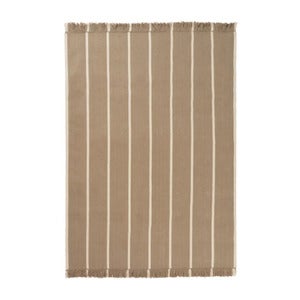 Calm Kelim Teppich 140x200 cm- Dark Sand/Off-white