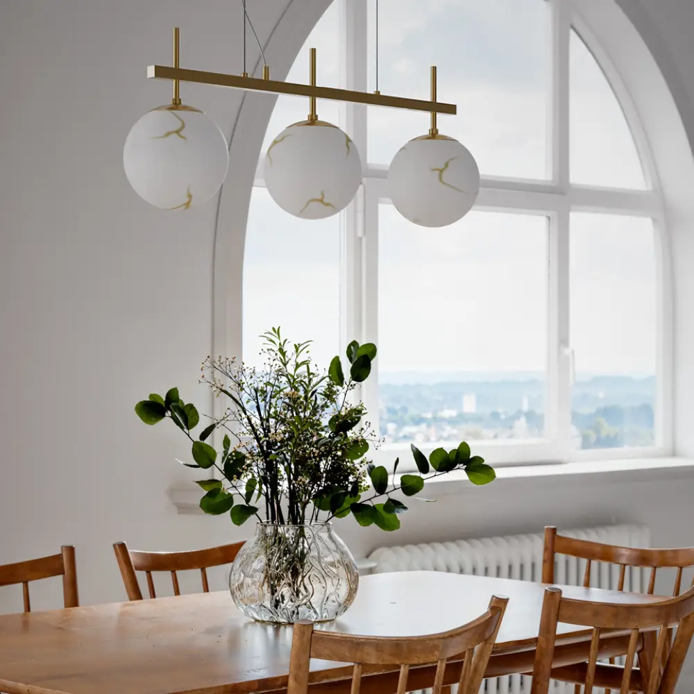  Bellagio Deckenleuchte L82cm Messing/Weiß