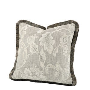 Serena Flower Kissenbezug mit Fransenrand 50x50 cm - Auster
