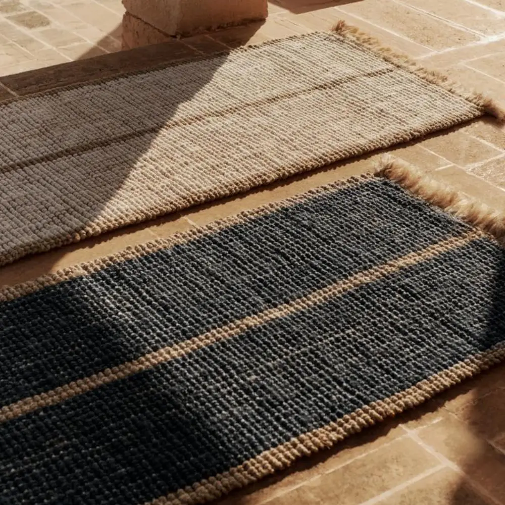 Athens Handgewebter Juteteppich 80x200 cm- Natural/Off-whi