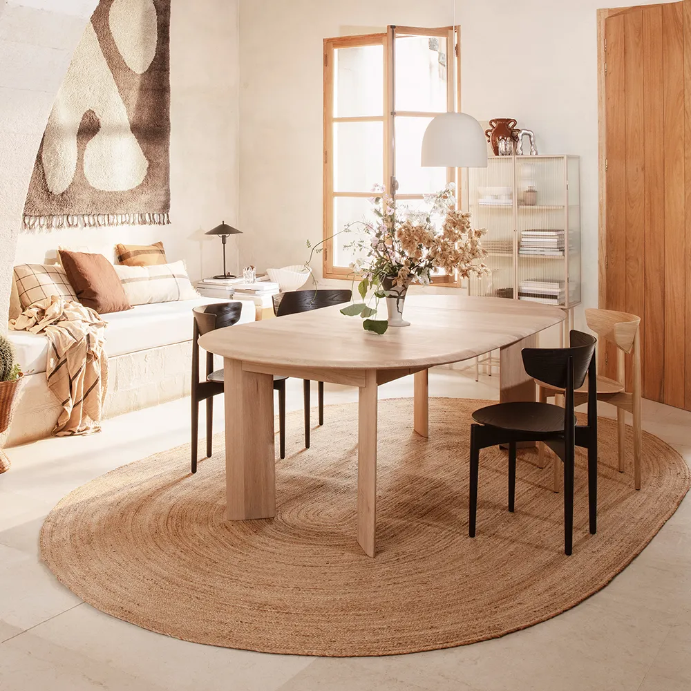 Bevel Esstisch 117-217x117 cm - White Oiled Beech