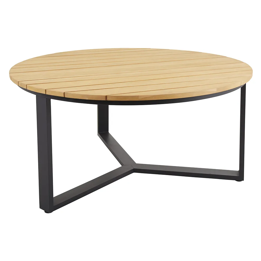 Laurion Esstisch Ø150 cm teak/schwarz