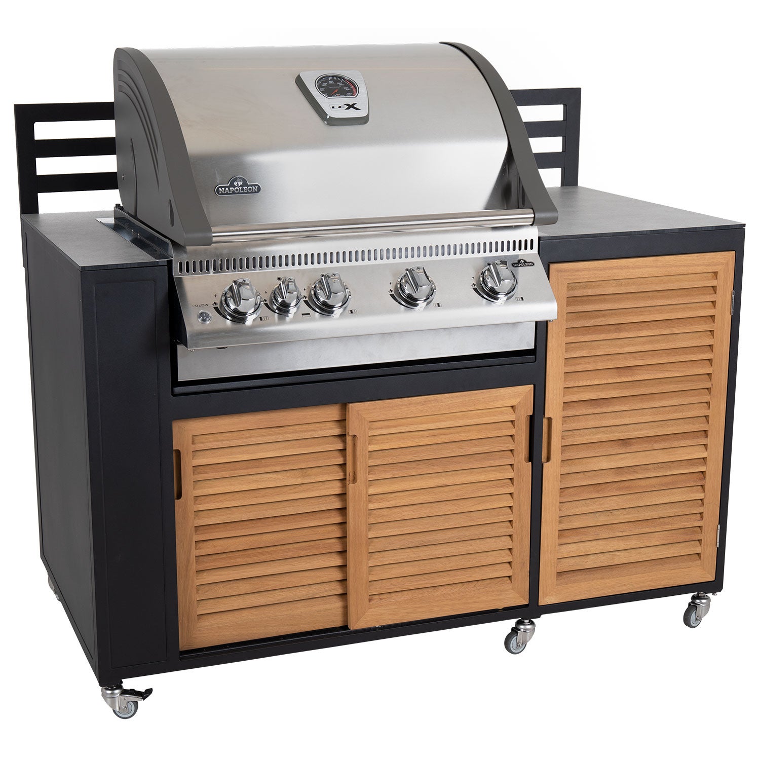 Fornax Außenküche schwarz/teak