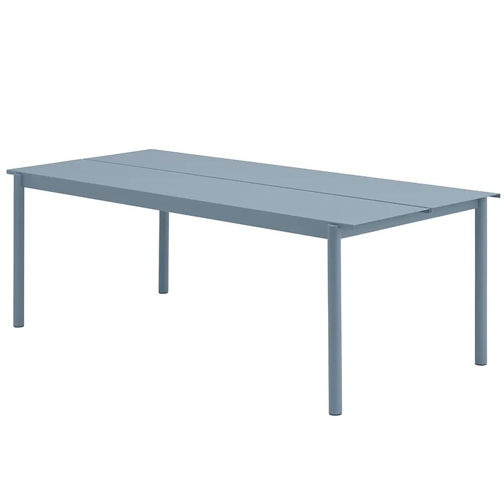 Linear Steel Esstisch 220x90 cm Pale Blue 