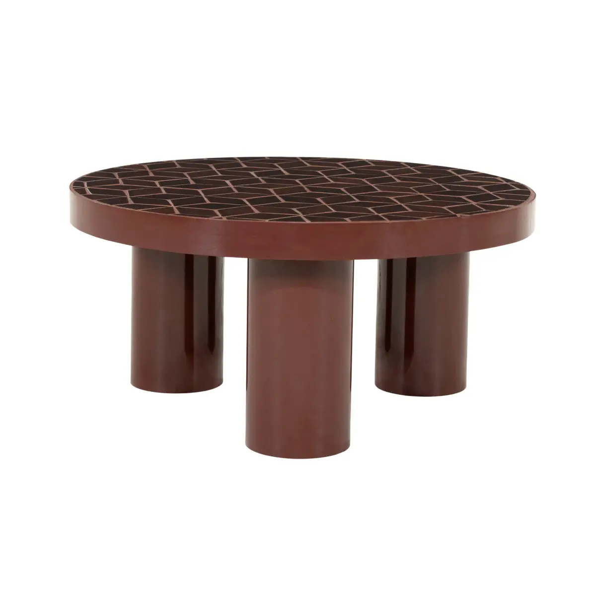Couchtisch Patterna mit Mosaikplatte, rot
