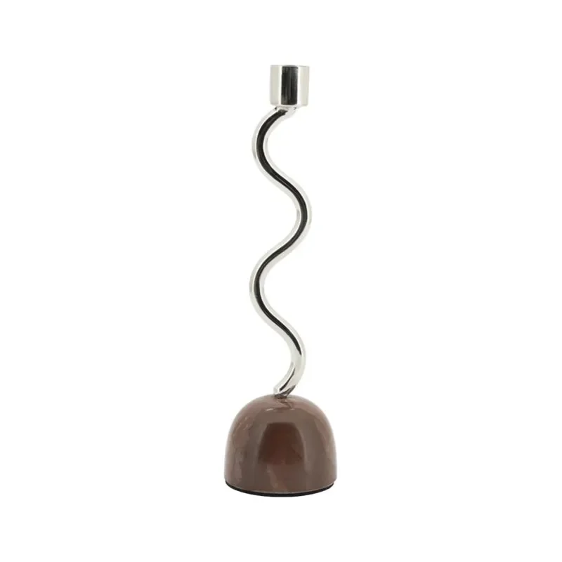 Lumiere 1 7x7x26 cm Marmor & Eisen Braun