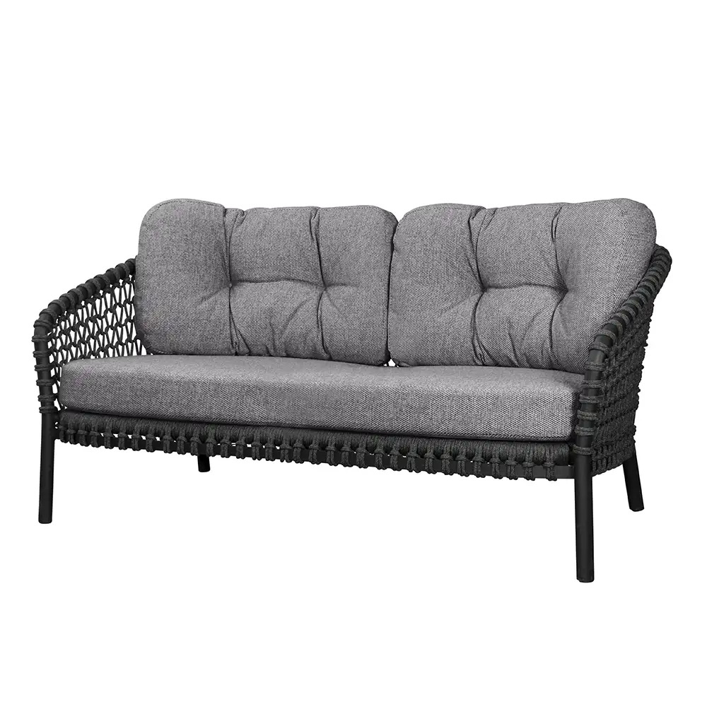Kissen Set Ocean Dunkelgrau für 2 Sitzer Sofa