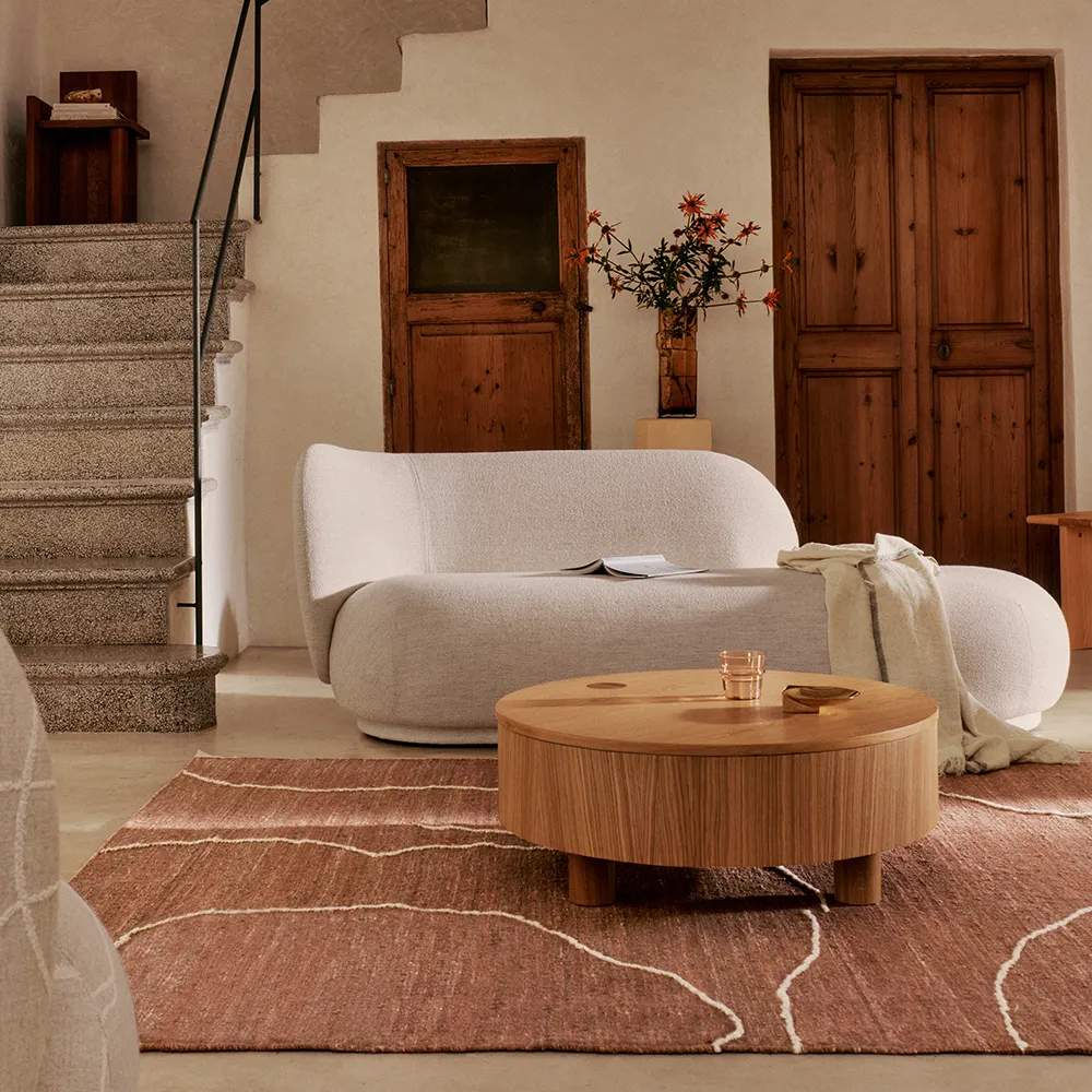 Handgewebter Teppich aus Jute Gesso Terracotta 170x240 cm