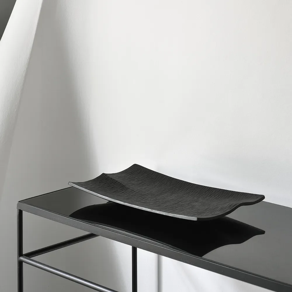 Japan Tablett aus schwarz lackiertem Mahagoni