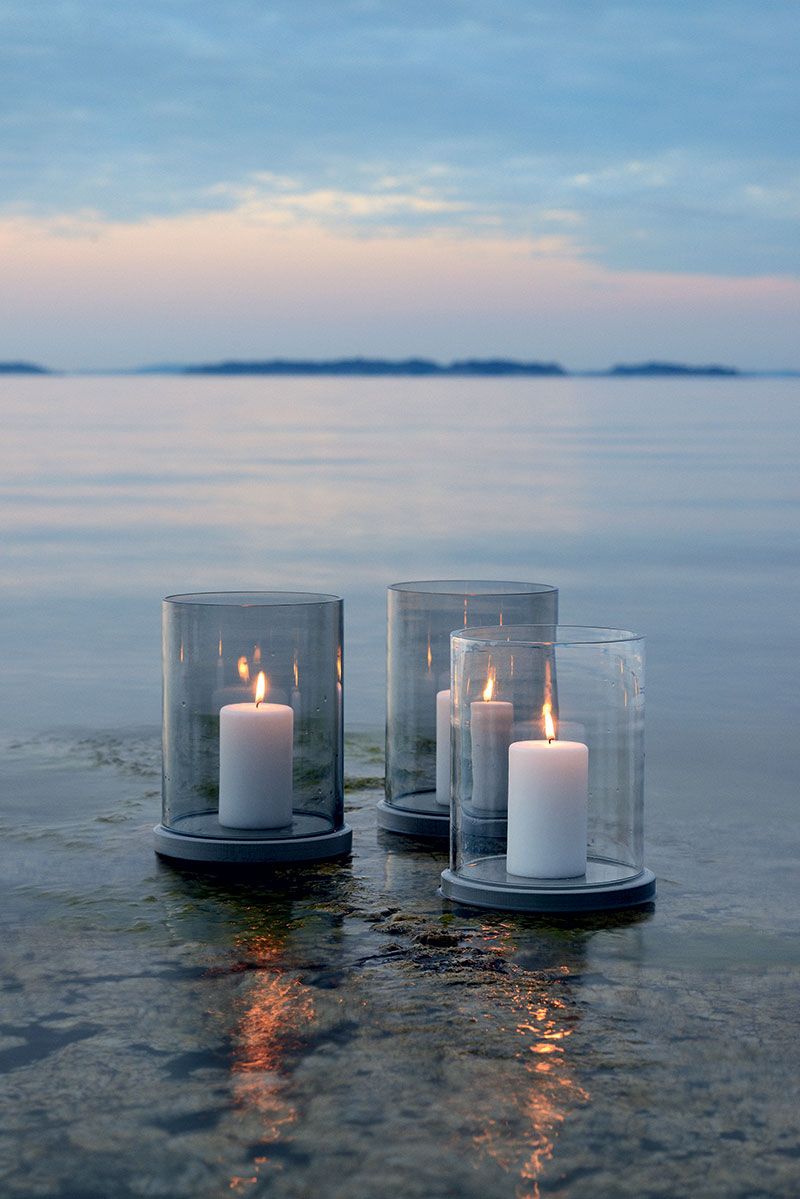 Möja Laterne Grau Glas