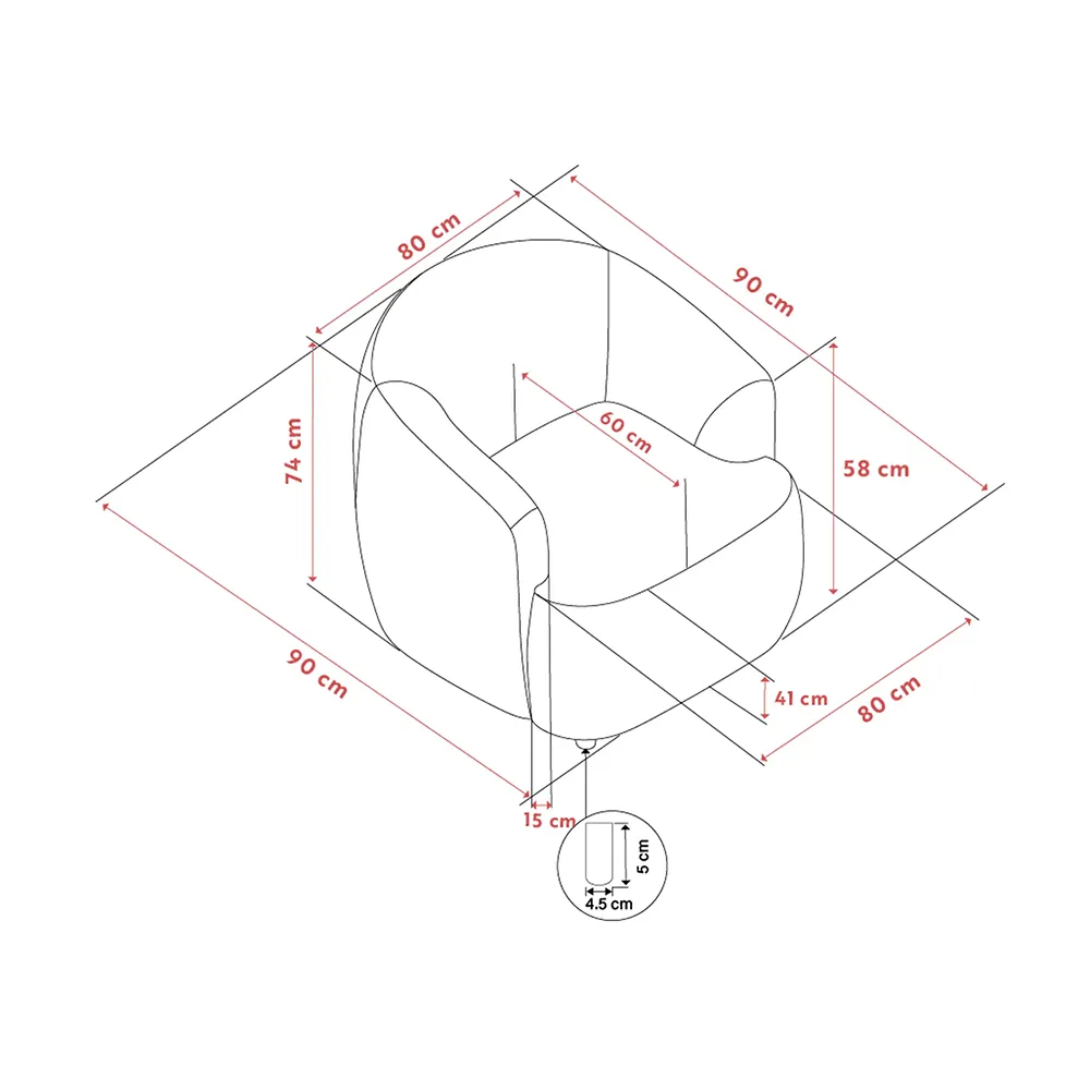 Dermot Sessel Stoff Anna hellbeige