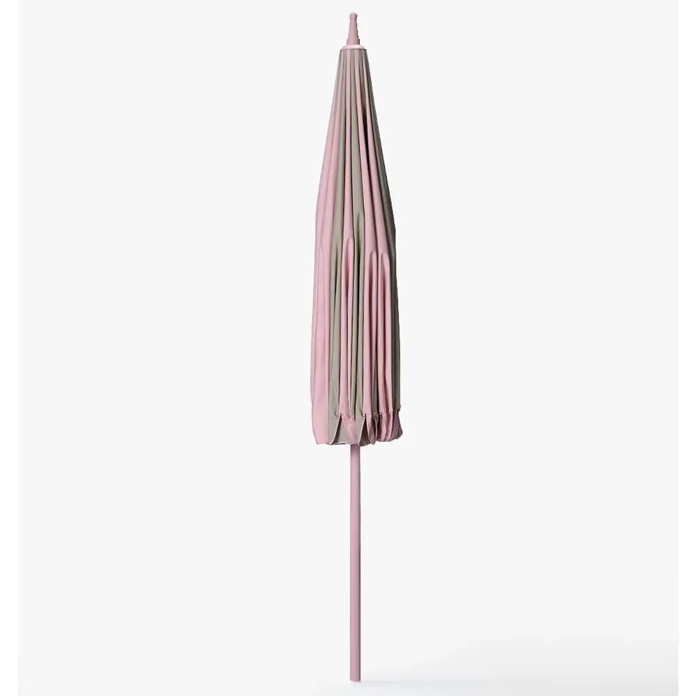 Sonnenschirm Ø240 cm Rosa/Beige gestreift