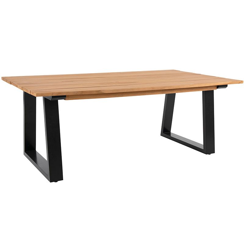 Laurion Couchtisch 67x130 cm teak/schwarz