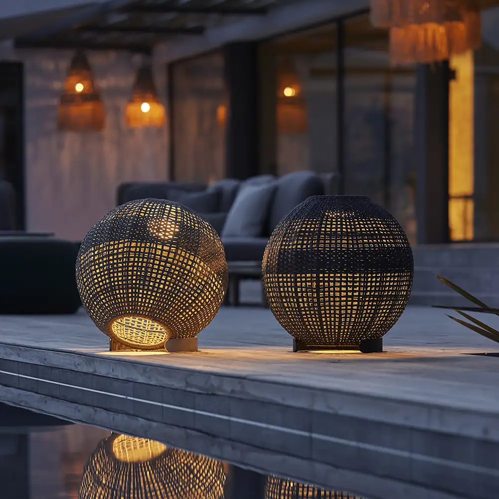 Illusion lampe rund Graphit, Soft Rope